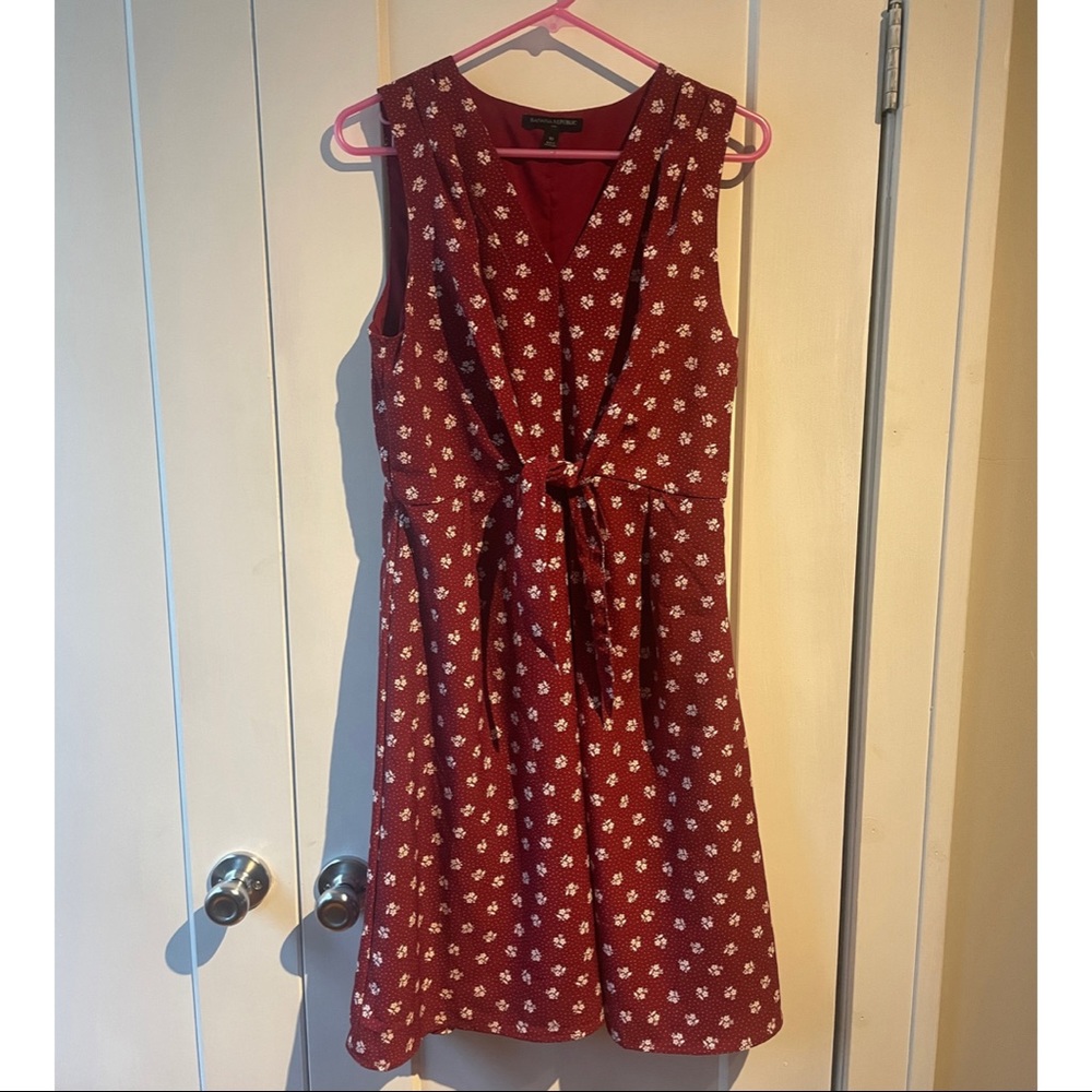 Banana Republic burnt orange, floral, summer dress